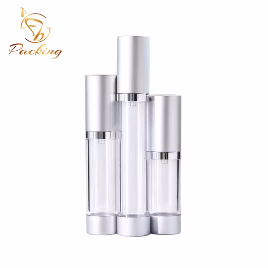 알루미늄 소재 펌프 및 캡이 있는 소재 5ml 10ml 15ml 20ml 30ml 에어리스 펌프 병으로 높은 투명성